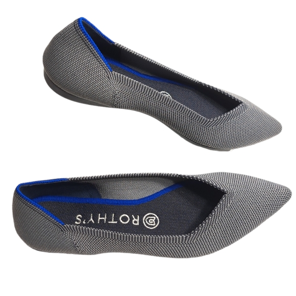 Rothy's Women's The Point Grey Birdseye Knit Fabric Ballet‎ Slip On Flats 7 - Picture 2 of 16